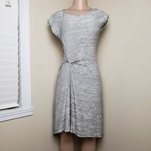 MAX STUDIO Fit & Flare Striped Twist Knot Dress